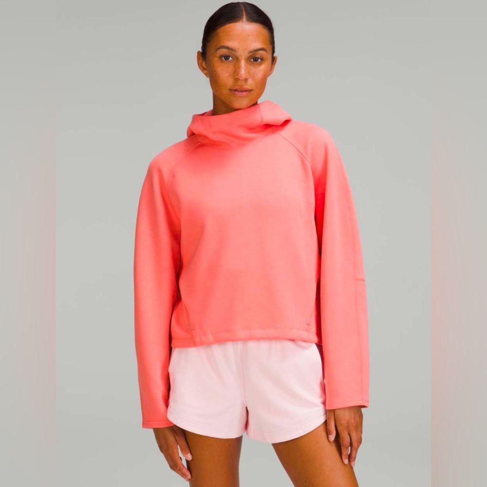 Lululemon AirWrap Modal Pullover Hoodie 8 Cropped Rasberry Cream